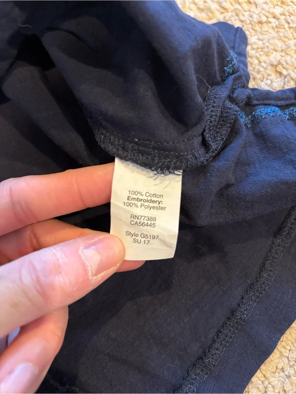 J. Crew Navy Sleeveless Tank with Turquoise and Lime Embroidery